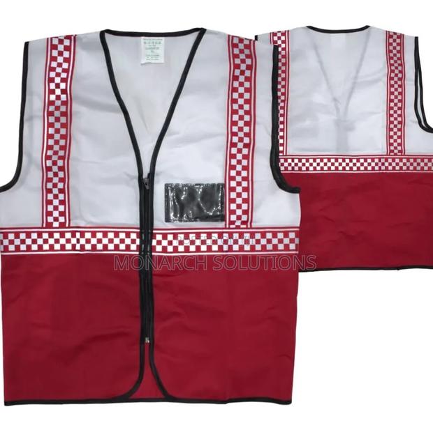 White And Red Executive Reflector Vests