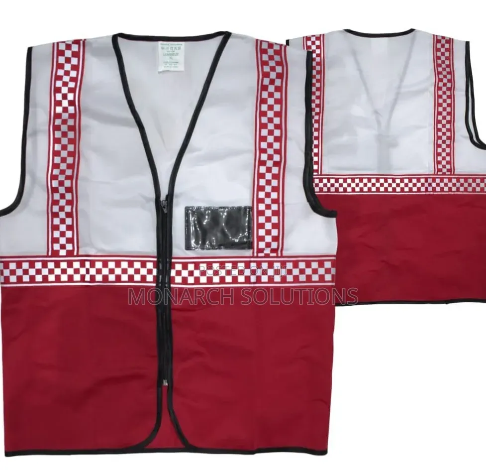 White And Red Executive Reflector Vests