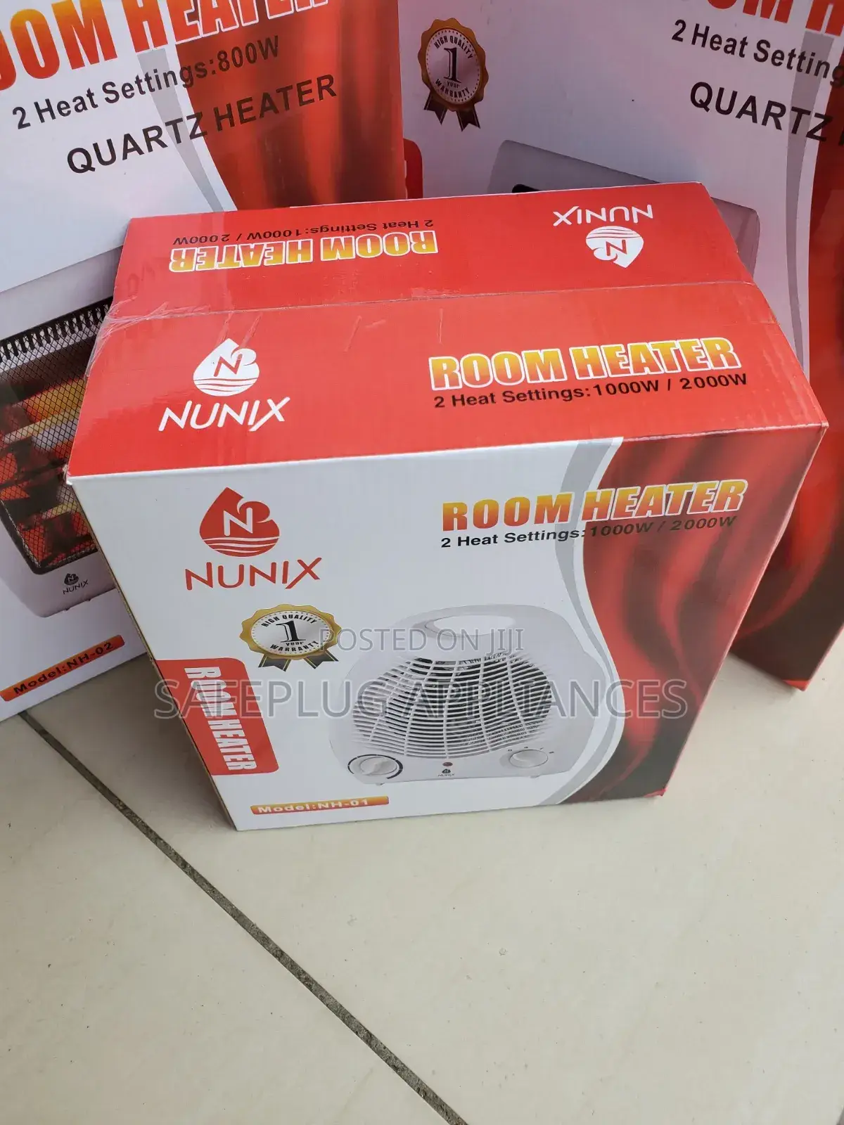 Nunix Portable Room Heater Fan With Adjustable Thermostat