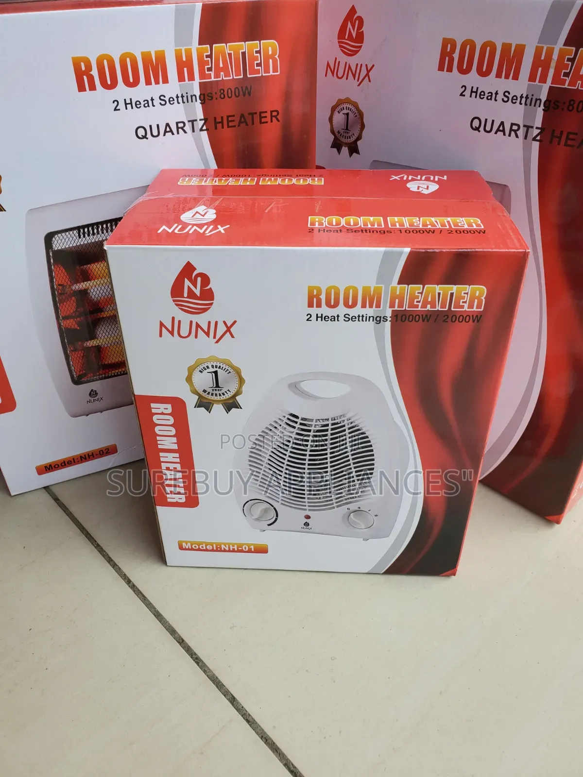 Nunix 2-in-1 Electric Fan Heater – Cool, Warm Hot Air Modes