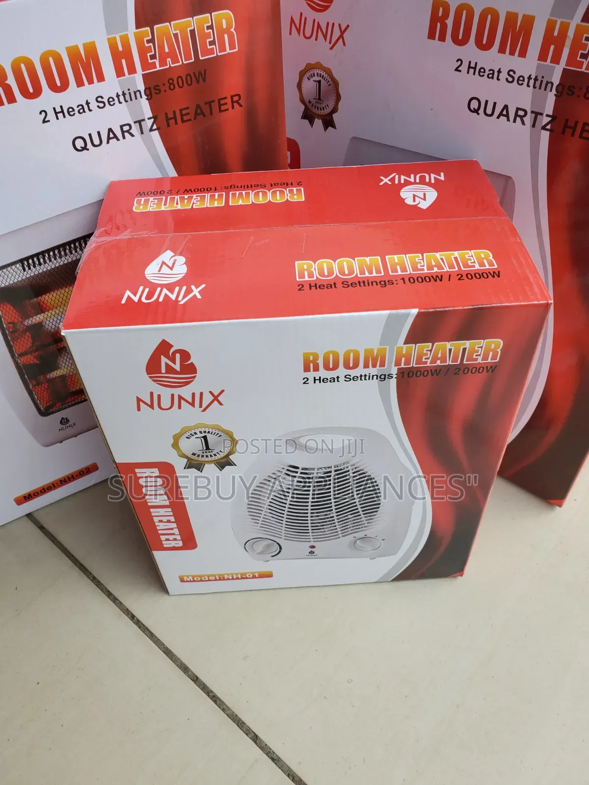 Nunix Portable Fan Heater With Thermostat Control