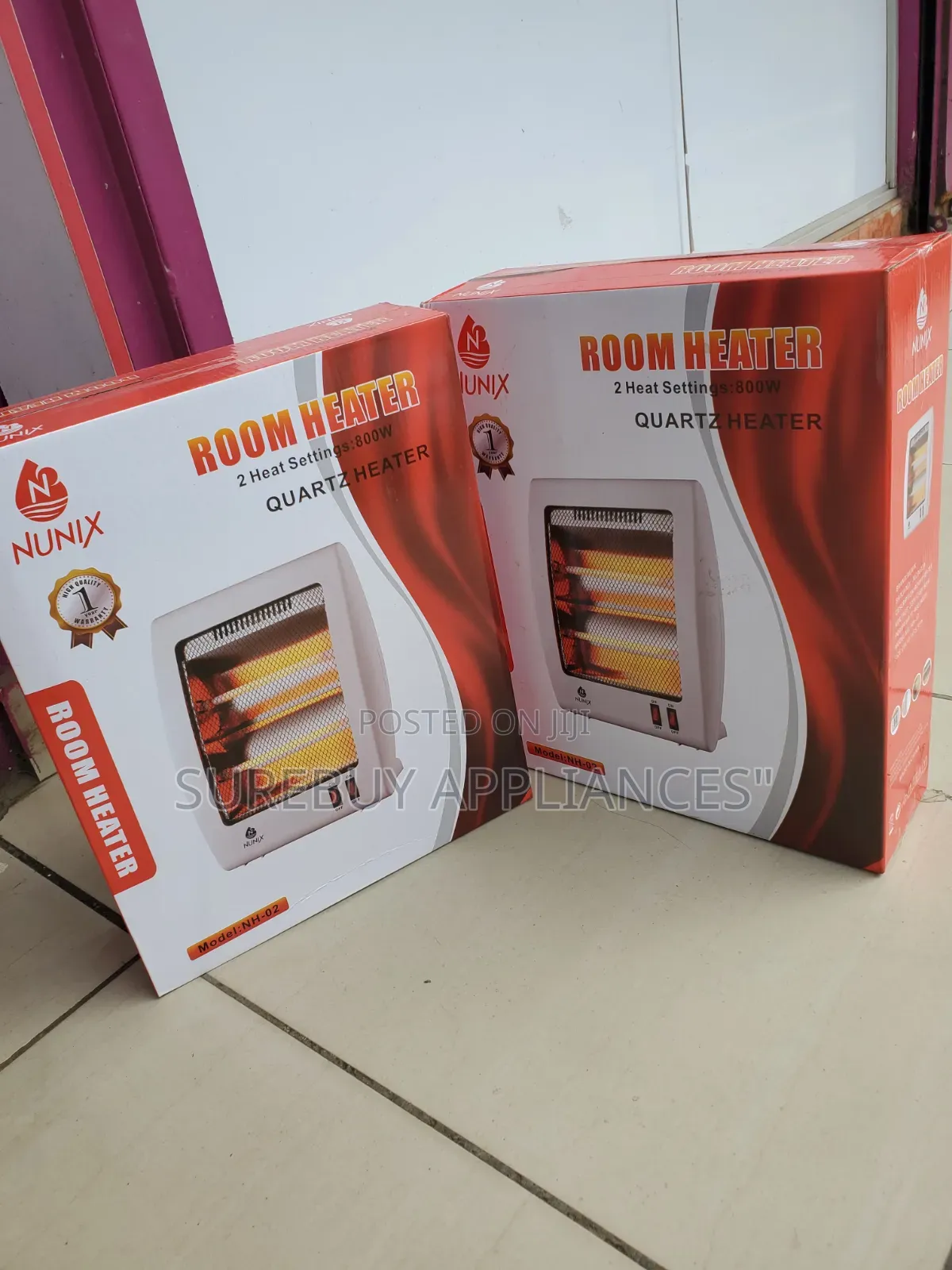 Nunix Quartz Portable Electric Heater With Dual Heat Settings