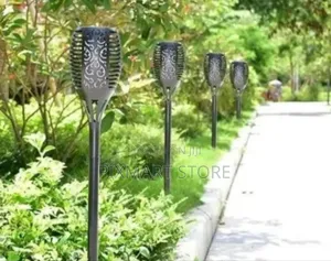 Solar Powered Flame Torch Garden Light With Sensor