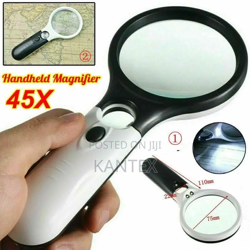 Hand-Held Magnifier With 3led