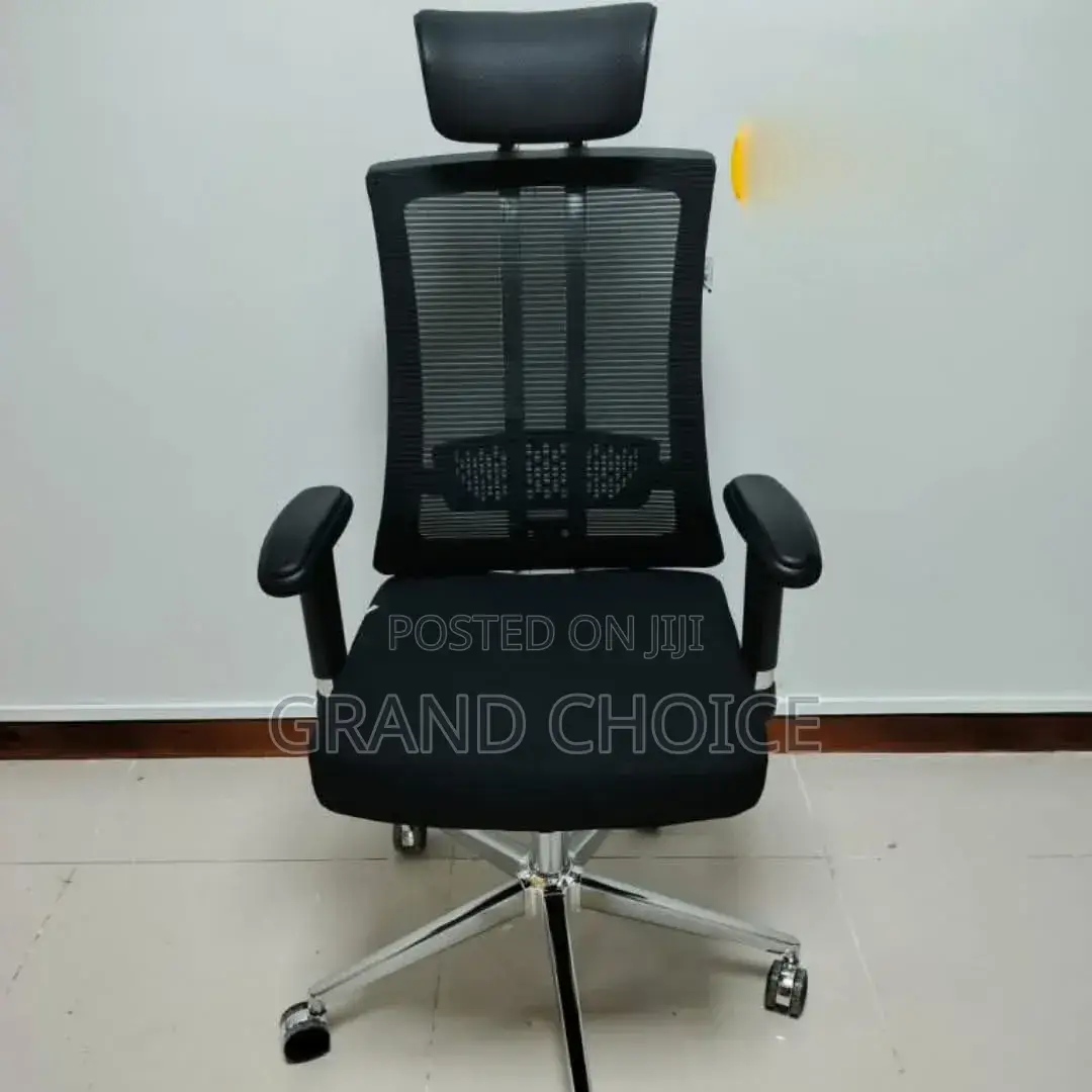 Modern Office Chair With Metallic Back Support