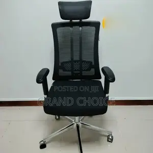 Modern Office Chair With Metallic Back Support