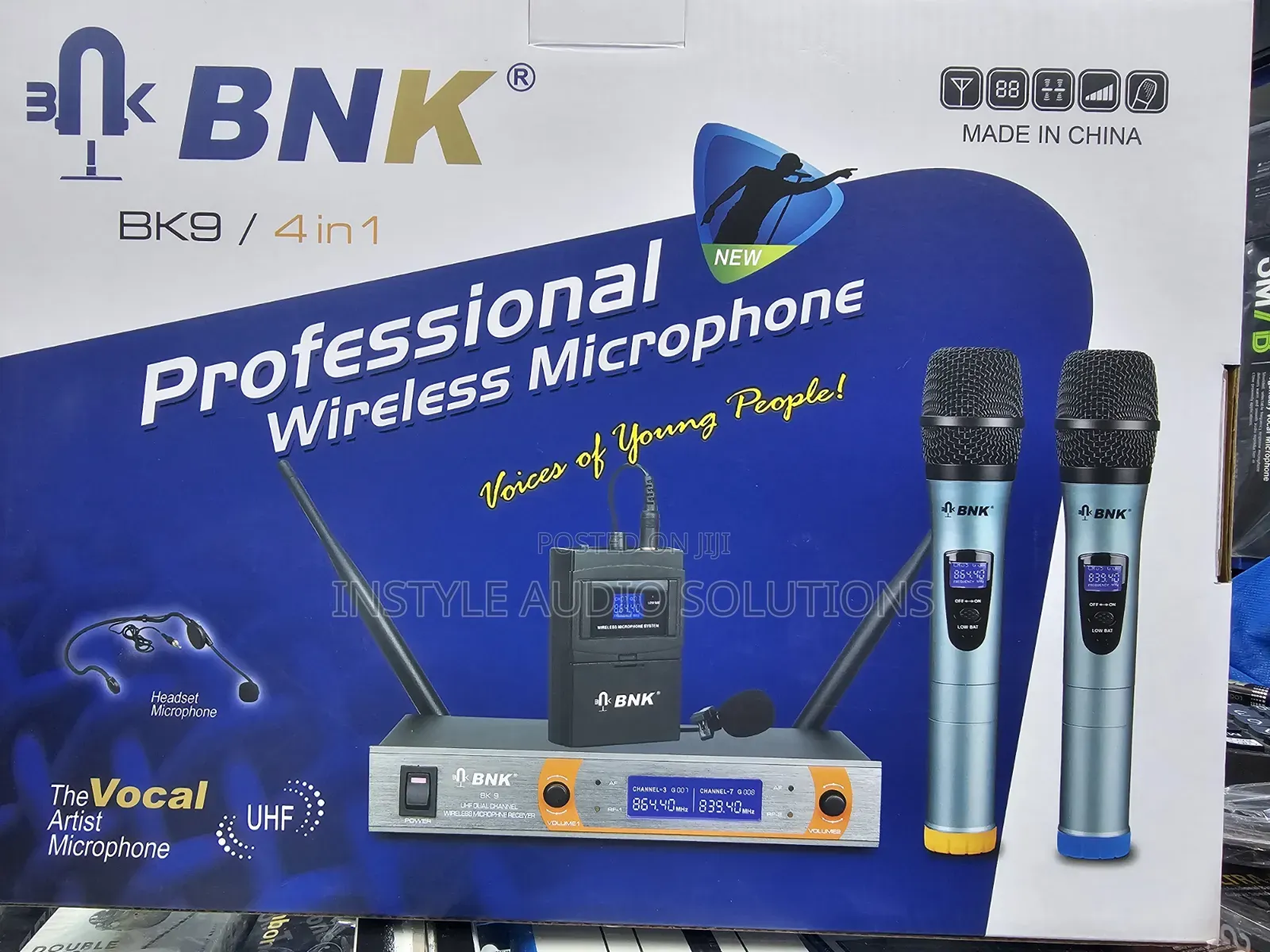 Bk9 Proffessional Wireless Microphone 4 in 1 Wireless Microphone