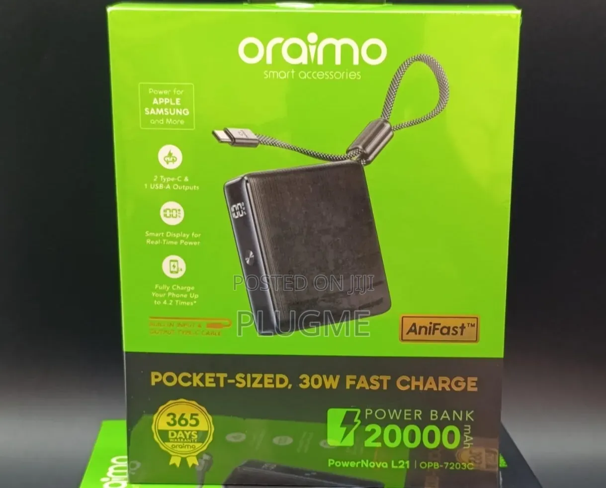 Oraimo Power Nova L21 20000 Mah Powerbank Opb-7203c