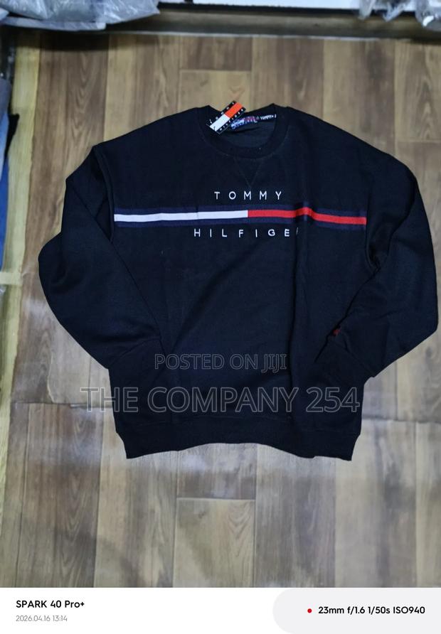 Quality Casual Round Neck Quarter Zip Tommy Finger Sweater - thumbnail 2