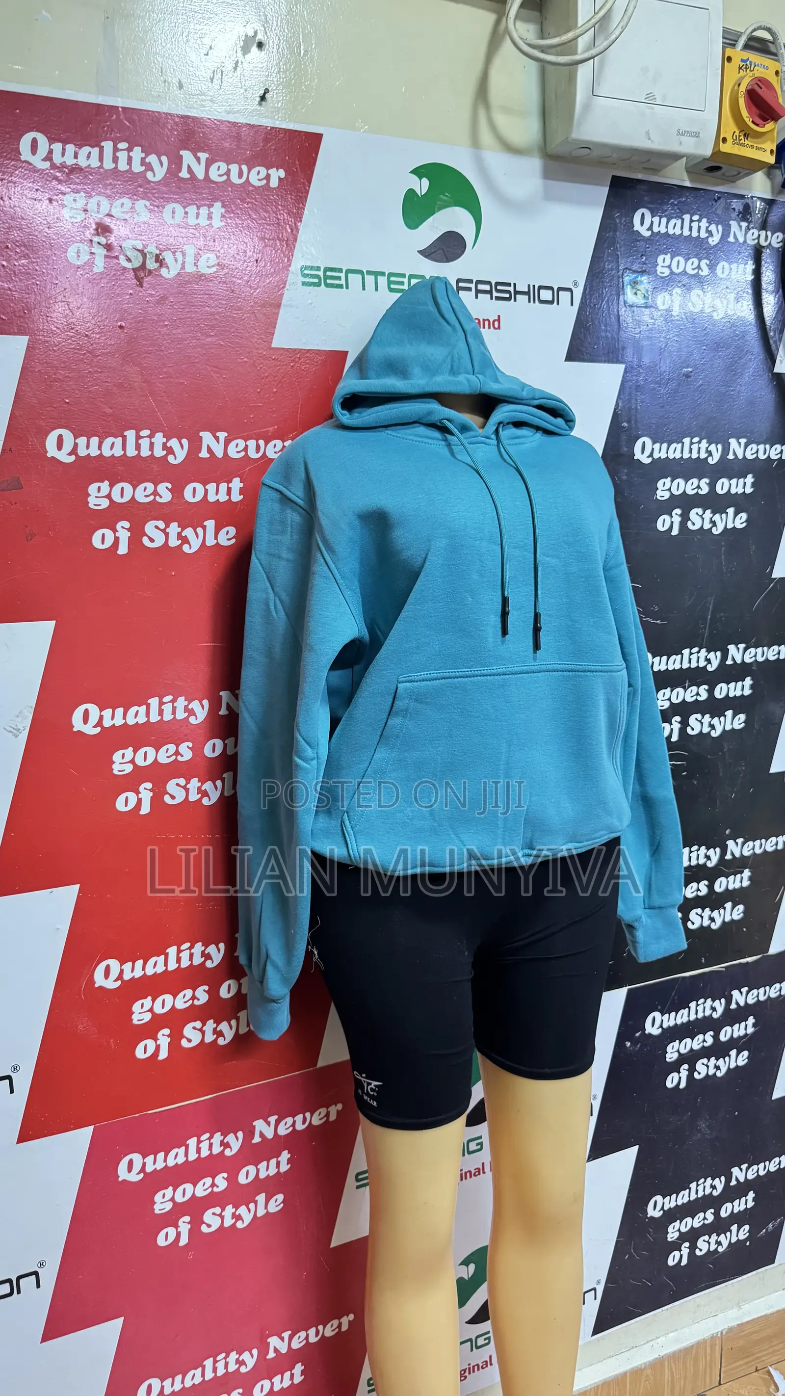 Plain Teal Blue Hoodie