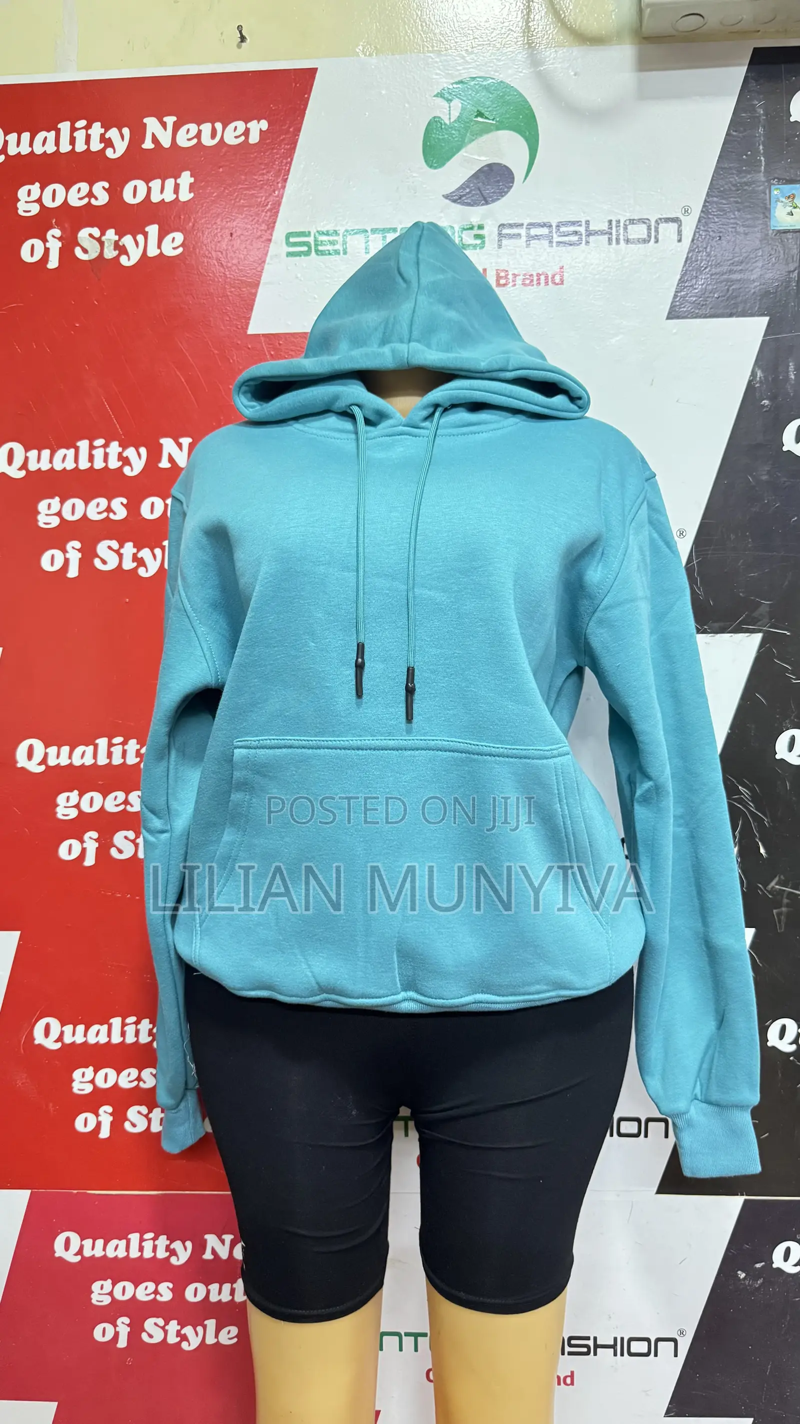 Plain Teal Blue Hoodie