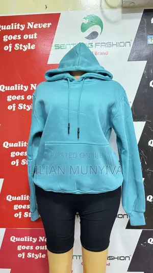 Plain Teal Blue Hoodie