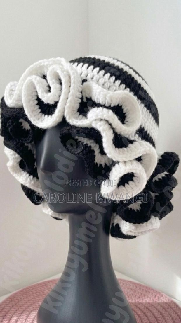 Cute Handmade Crochet Ruffle Hat - thumbnail 2