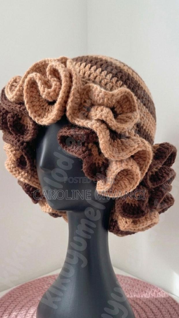 Cute Handmade Crochet Ruffle Hat - thumbnail 3