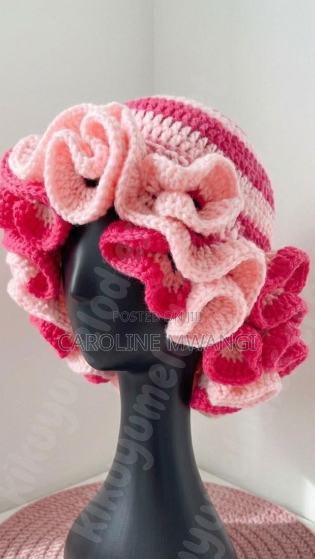 Cute Handmade Crochet Ruffle Hat - thumbnail 4