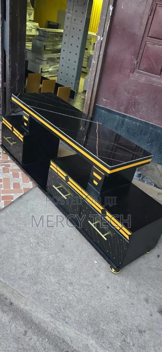 Modern Black Gold Tv Stand - main view