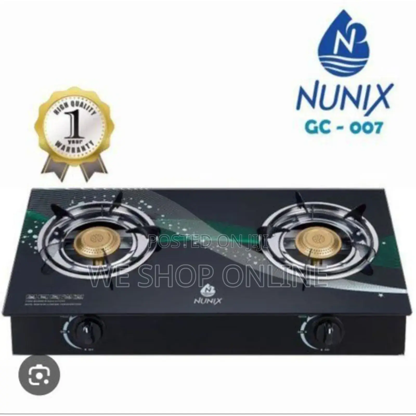 2 Burner Nunix Glass Table Top