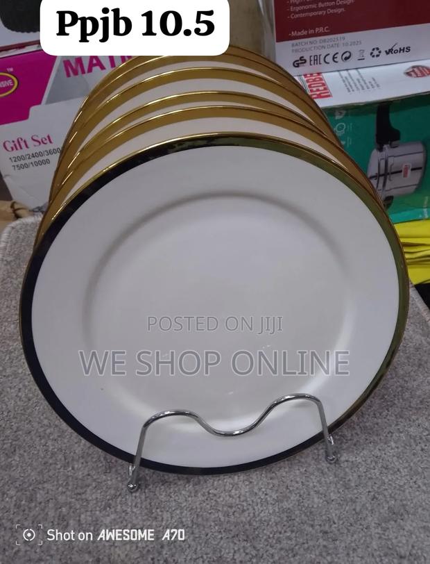 8inch Plate With Golden Rim 6pcs