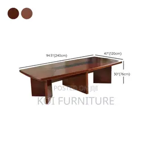Boardroom Table; 2.4m Red Mahany Boardroom Table for 12 Individuals