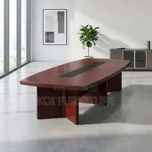Boardroom Table; 2.4m Red Mahany Boardroom Table for 12 Individuals