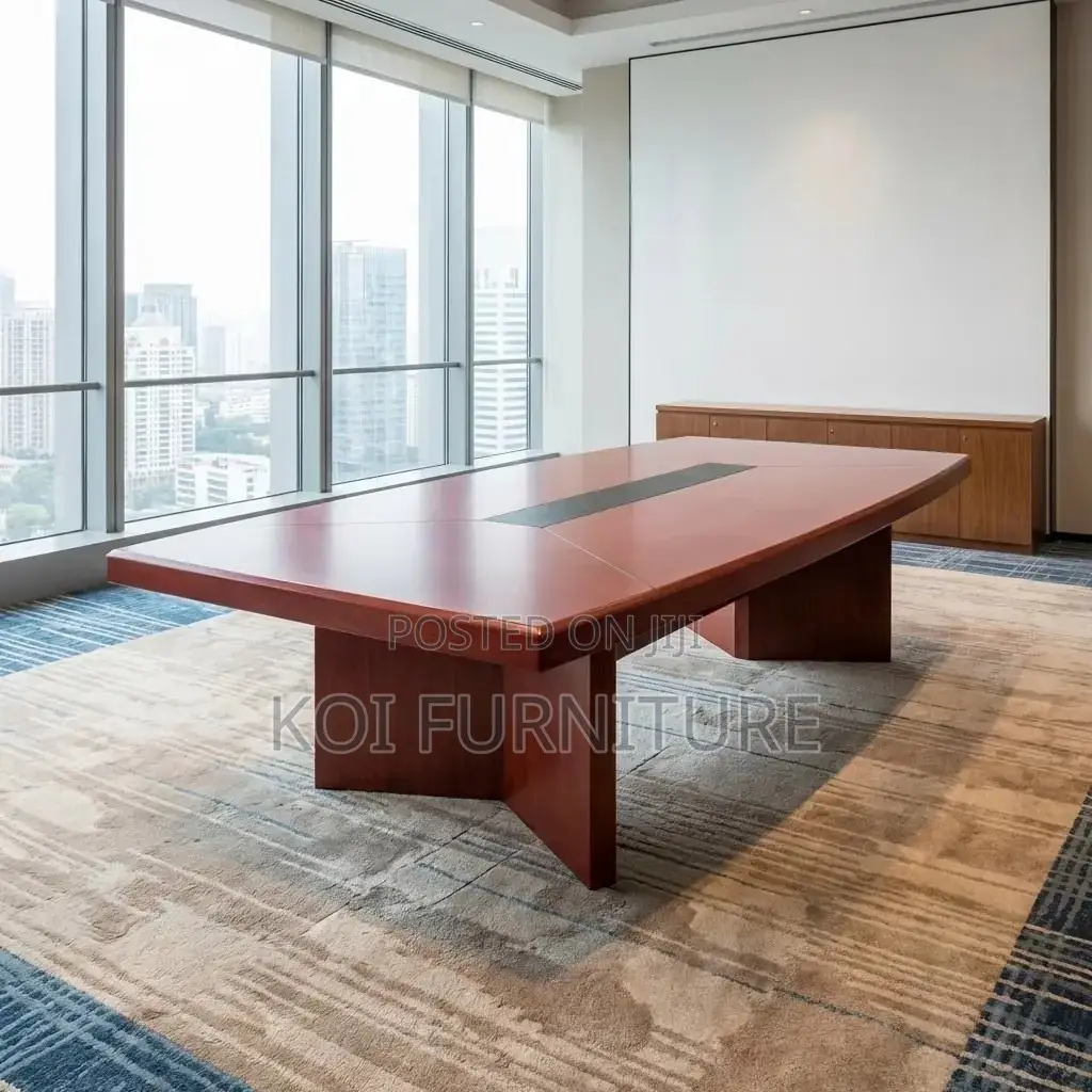 Boardroom Table; 2.4m Red Mahany Boardroom Table for 12 Individuals