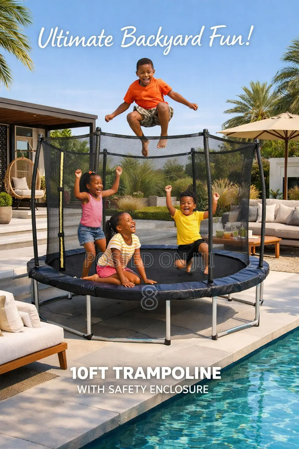 10ft Family Trampoline With Strong Springs