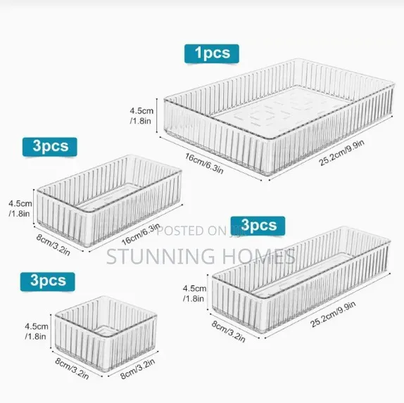 10pcs Set Acrylic Drawer Organizers