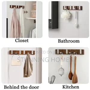 Wall Mounted Wooden Hooked Hanger