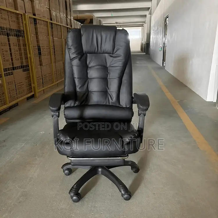Office Chairs; Leather High Back Executive Office Chair With Footrest
