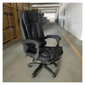 Office Chairs; Leather High Back Executive Office Chair With Footrest