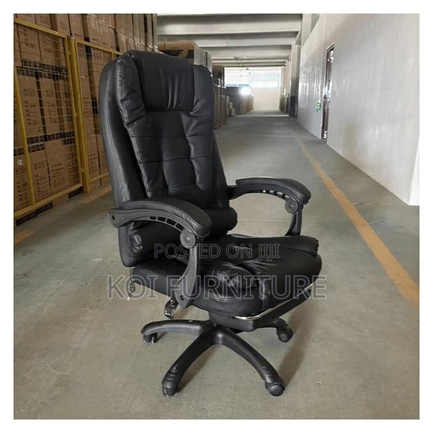 Office Chairs; Leather High Back Executive Office Chair With Footrest - thumbnail 3