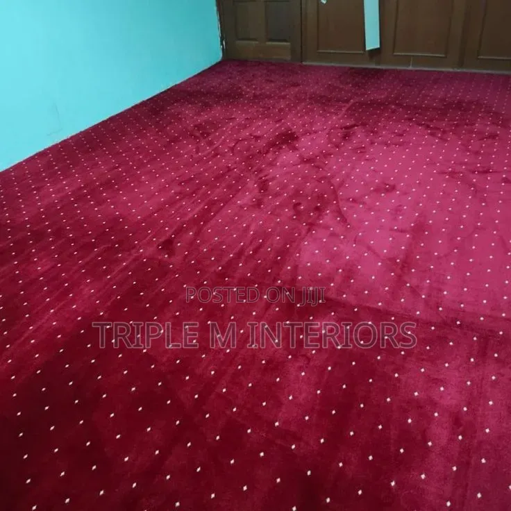 High-Quality Maroon Carpet Installation