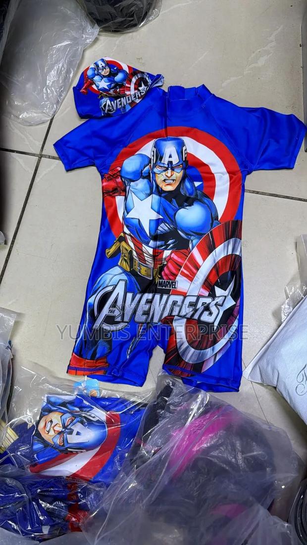 Avengers Cartoon Kids Swimming Costume Full Witha Cap at 1200 3yrs -12