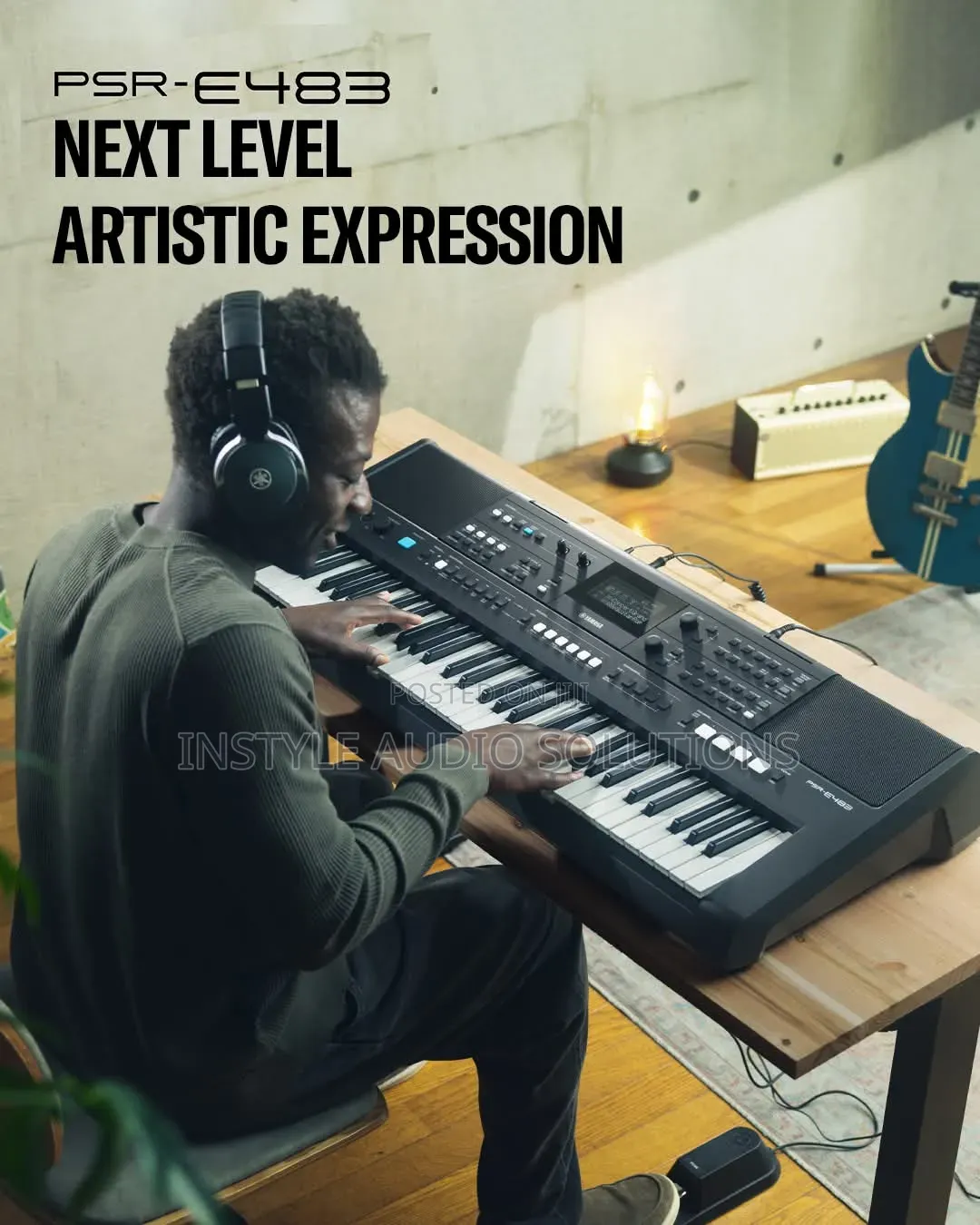 New Model Yamaha PSR E483 Professional Keyboard Complete With Adapter