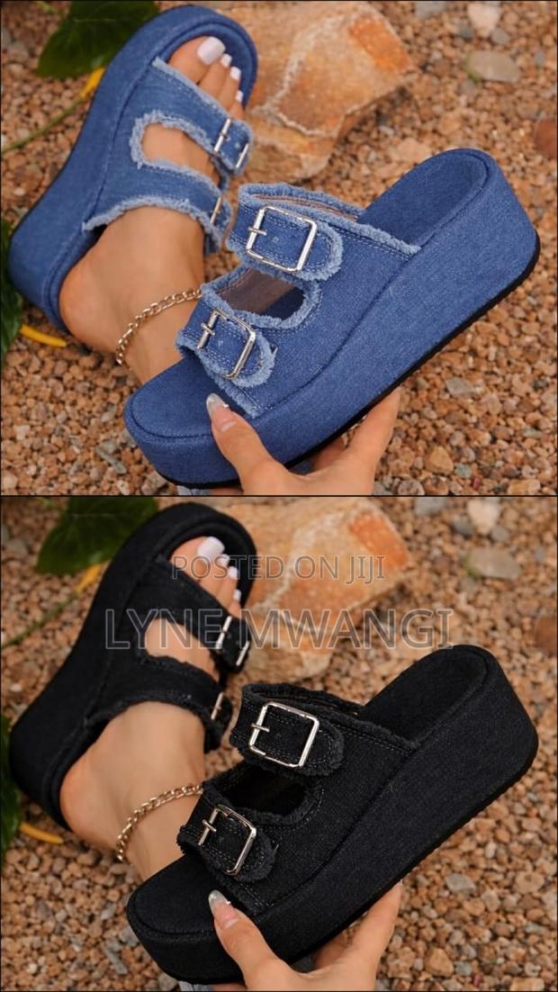 Denim Wedges