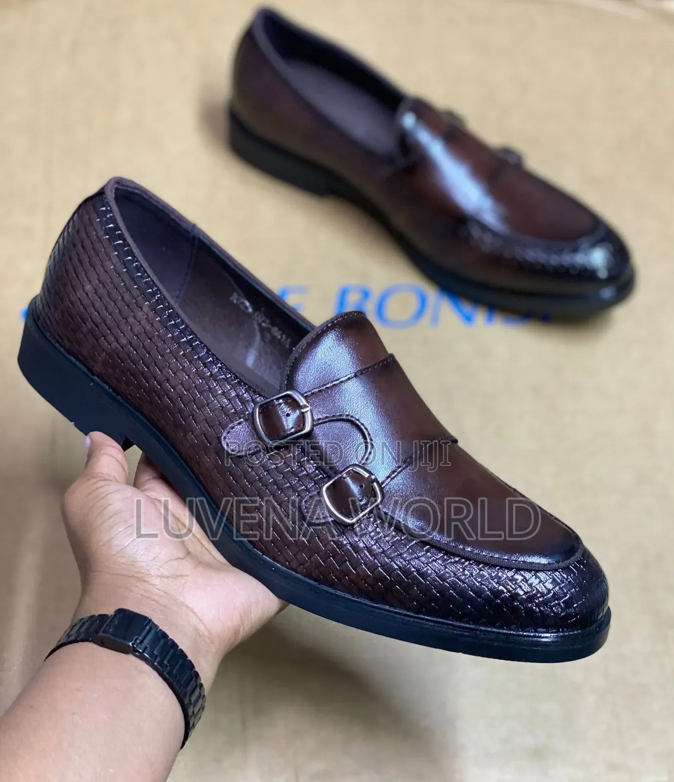 Double Monk Faux Leather