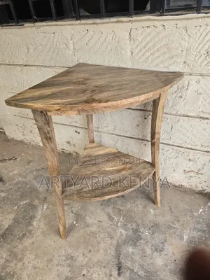 Handcrafted Solid Wood Corner Side Table - Two-Tier Unit