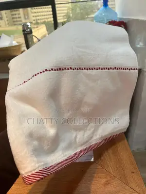 White With Red Stripe 70 Cm×140cmheavy Luxe Cotton Towel