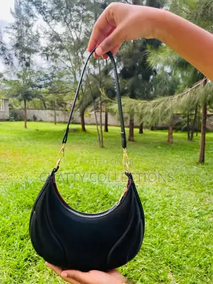 Black Leather Ladies Moon Bags / Shoulder Bags