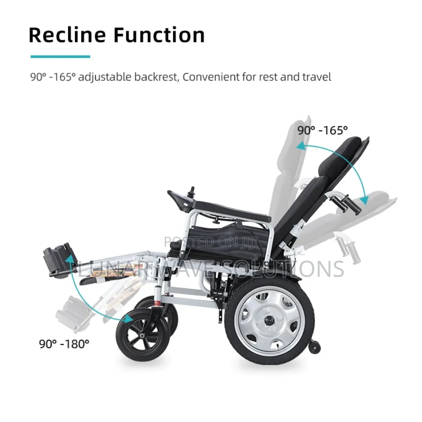 Foldable, Reclining Electric Power Wheelchair