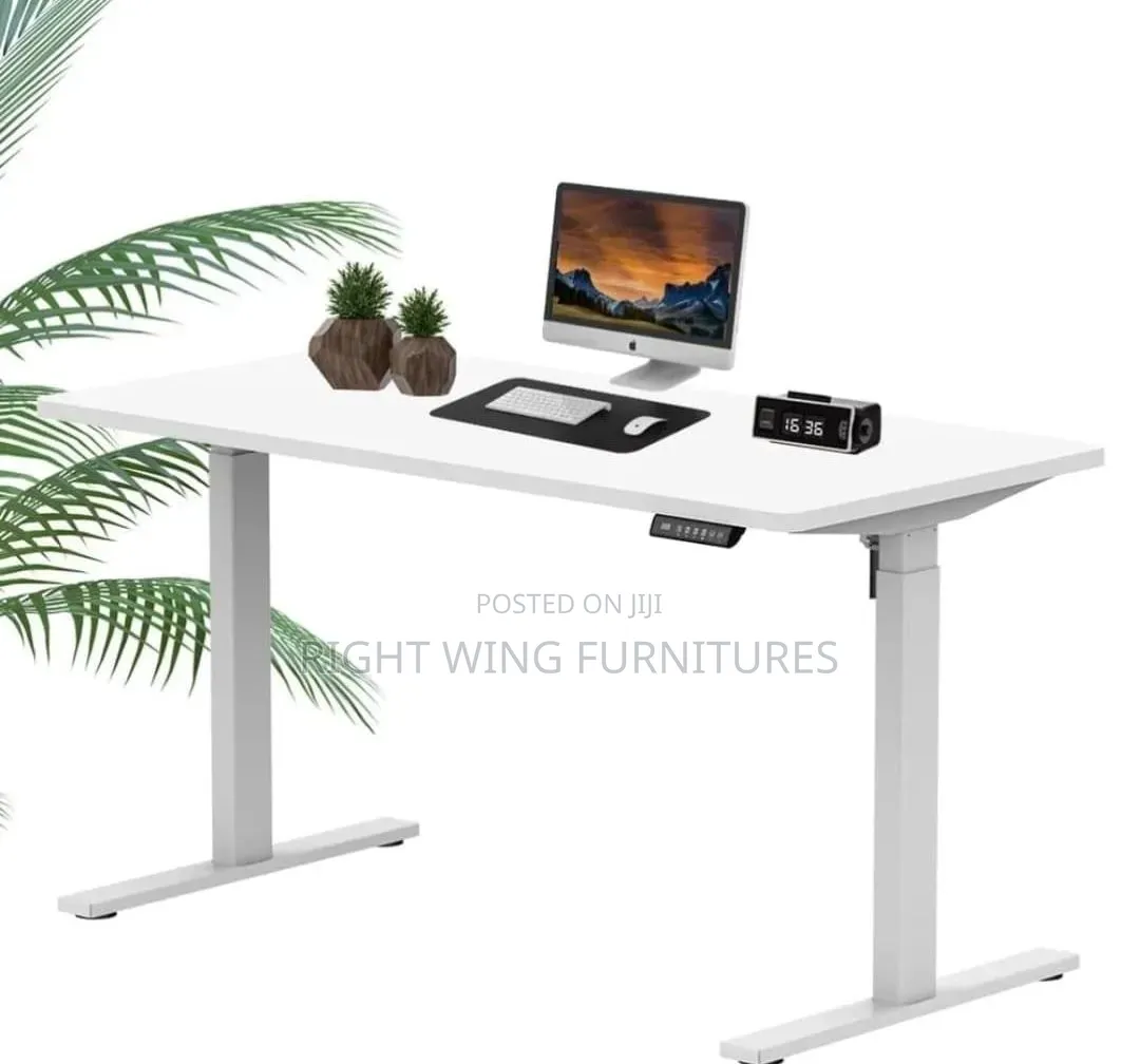White Standing Free Electric Desk