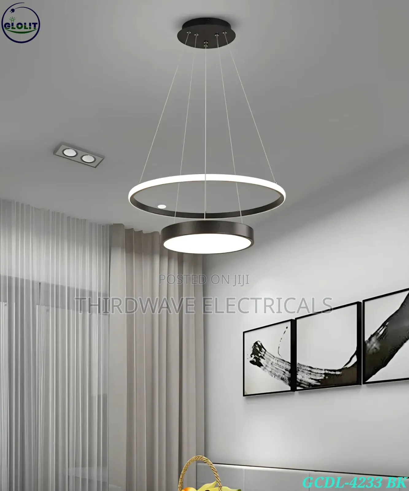 Modern 2-Tier Circular Led Pendant Chandelier Light