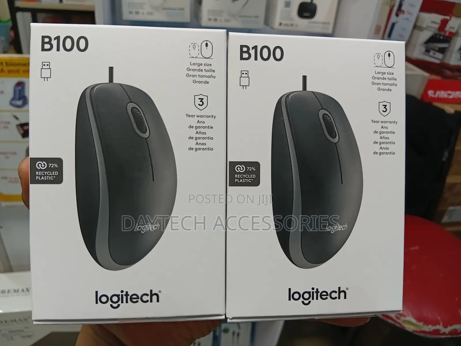Logitech B100 Wired Mouse for Computer and Laptop