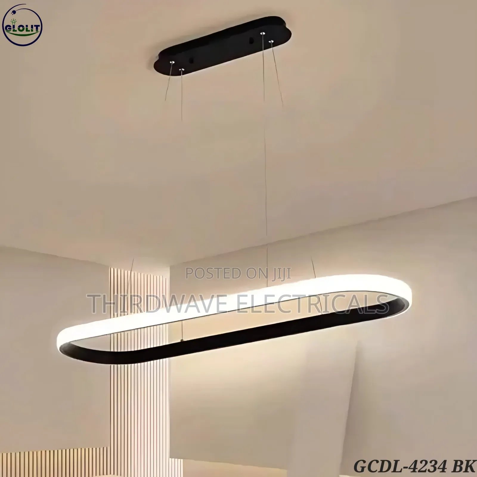 Blackish Oval Modern Linear Pendant Chandelier Light