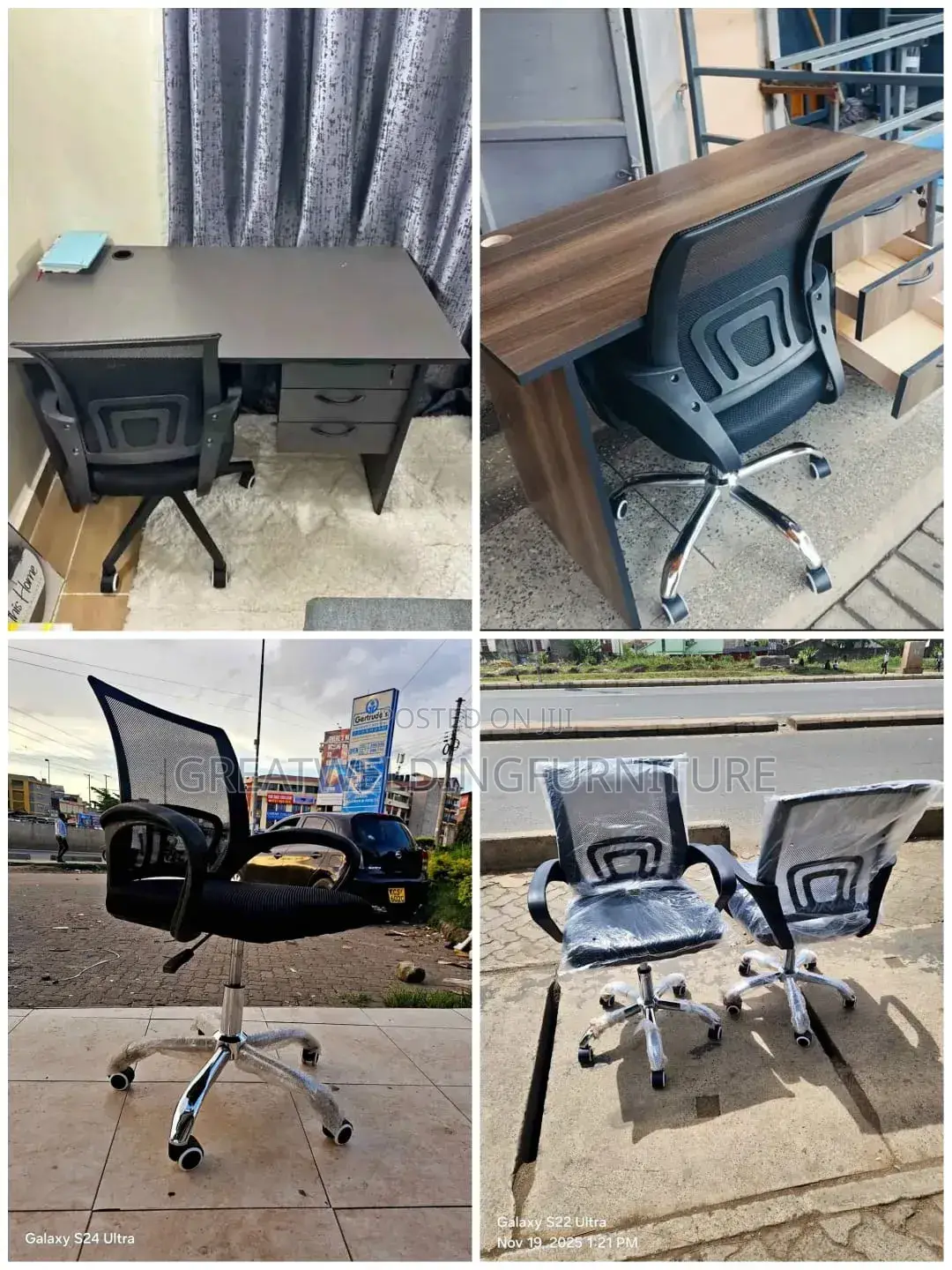1.2m Office Desk With A Comfortable Ergonomic Office Chair Kj