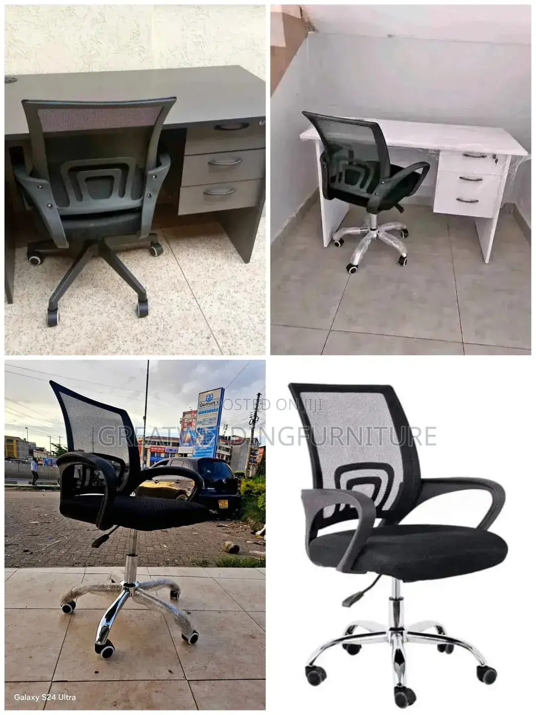 Ergonomic Office Mesh Chair With Lockable Office Drawers