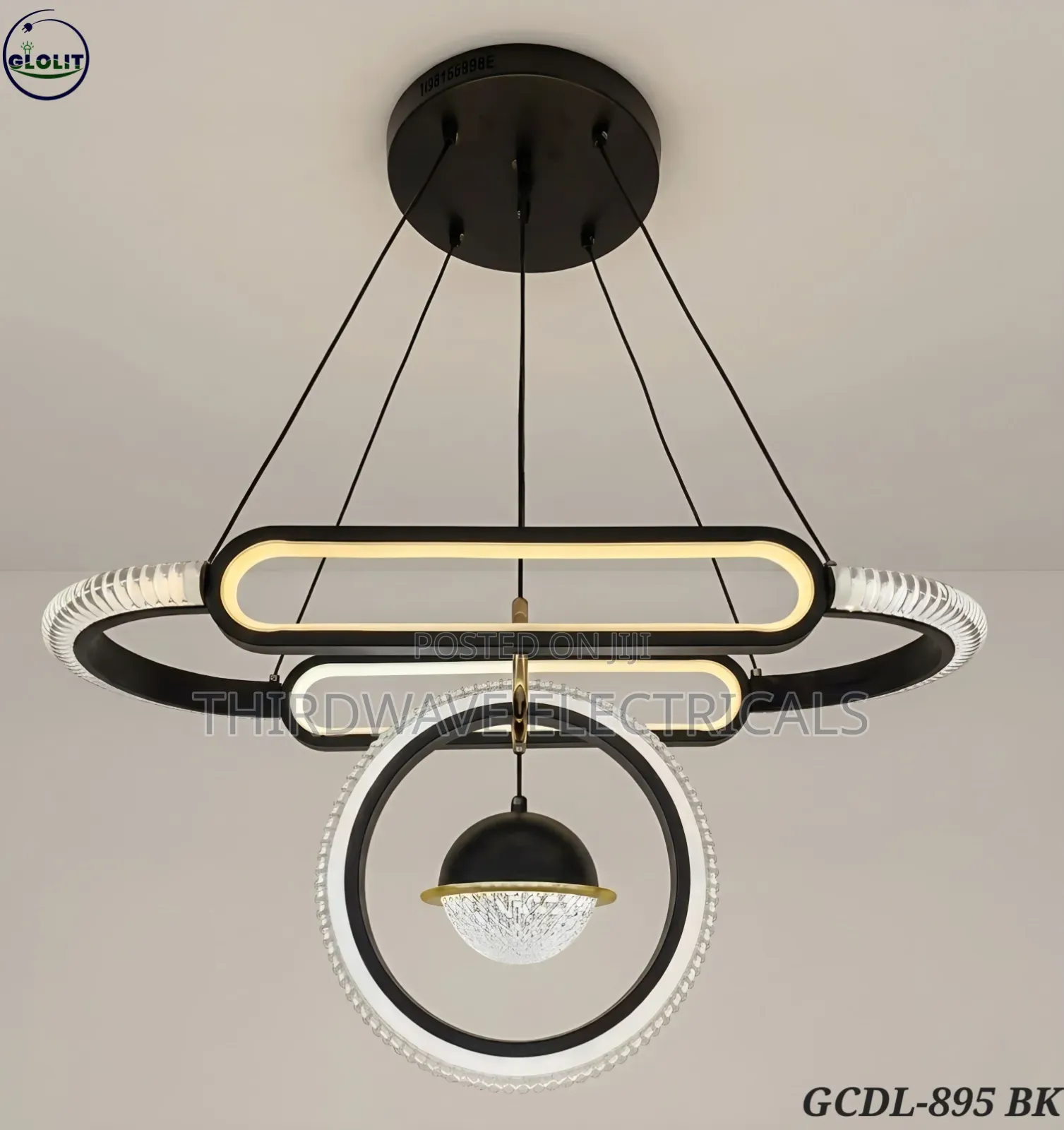 Modern Led Elegant Stylish Tricolor Chandelier Light.
