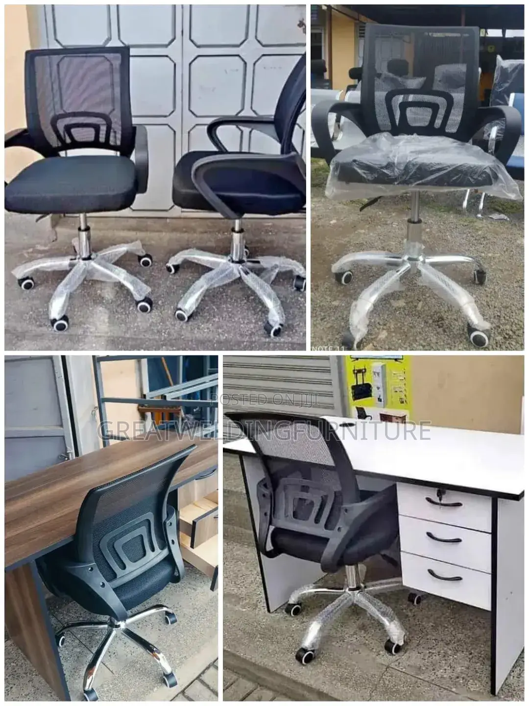 Ergonomic Secretarial Office Chair With a Office Desk