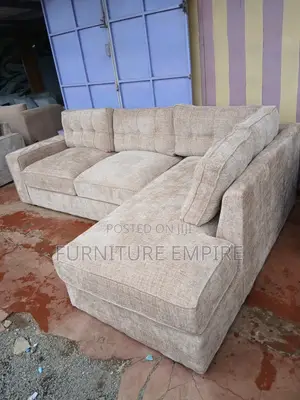 6 Seater Brown Comfy L-Shape Sofa
