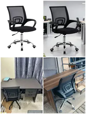 1.2 M Office Desk With a Black Mesh Office Chair WRT